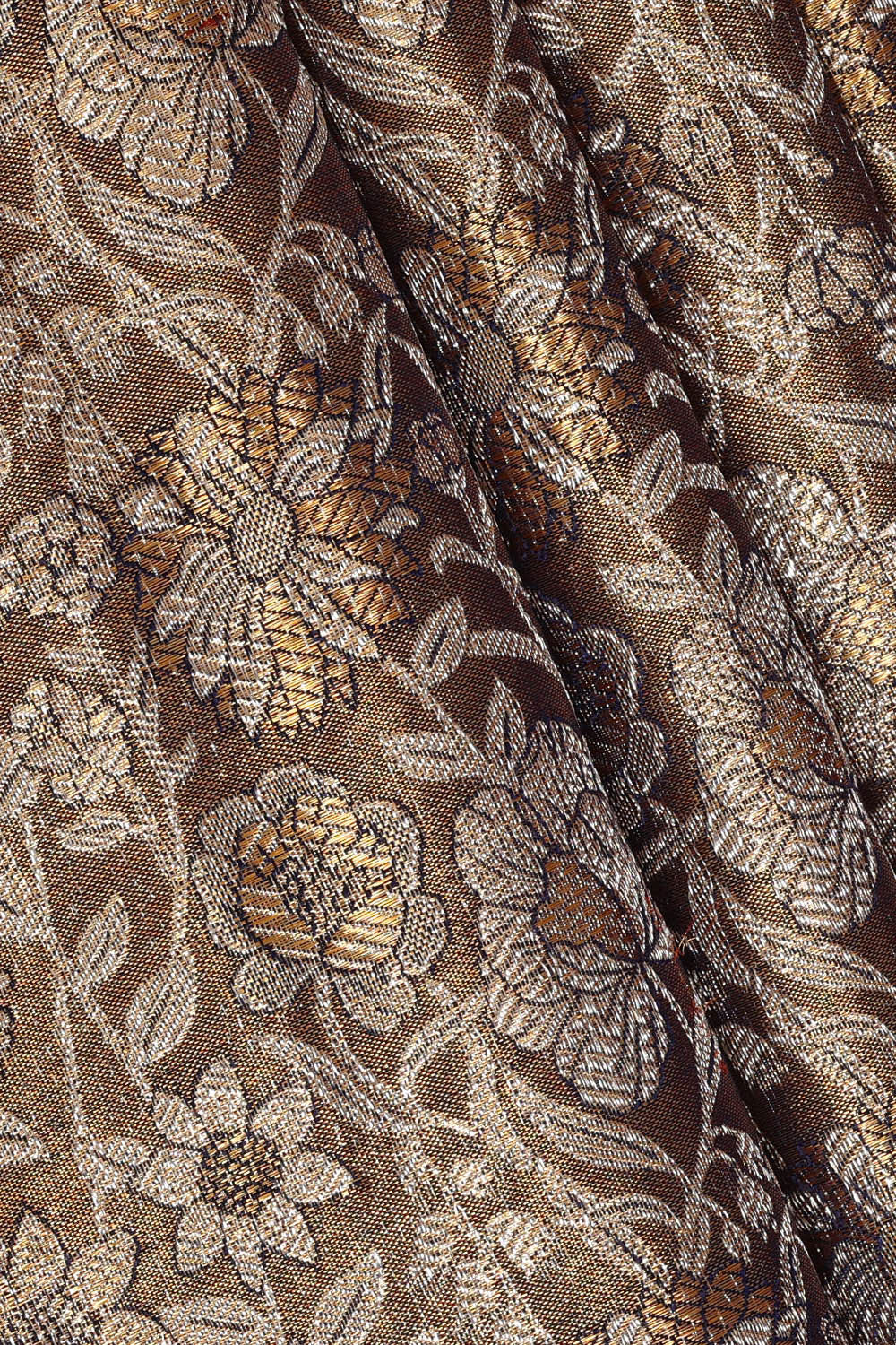 Image of Kanchipattu Golden Blue Tissue Brocade Saree